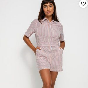 Brixton Red and White Striped Jumpsuit